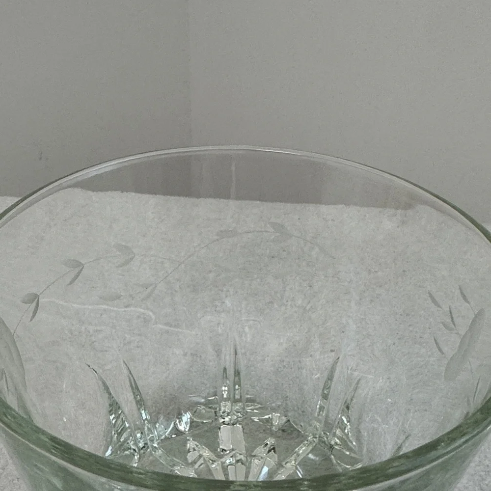 Elegant Vintage Princess House “Heritage” Clear Glass Ice Bucket